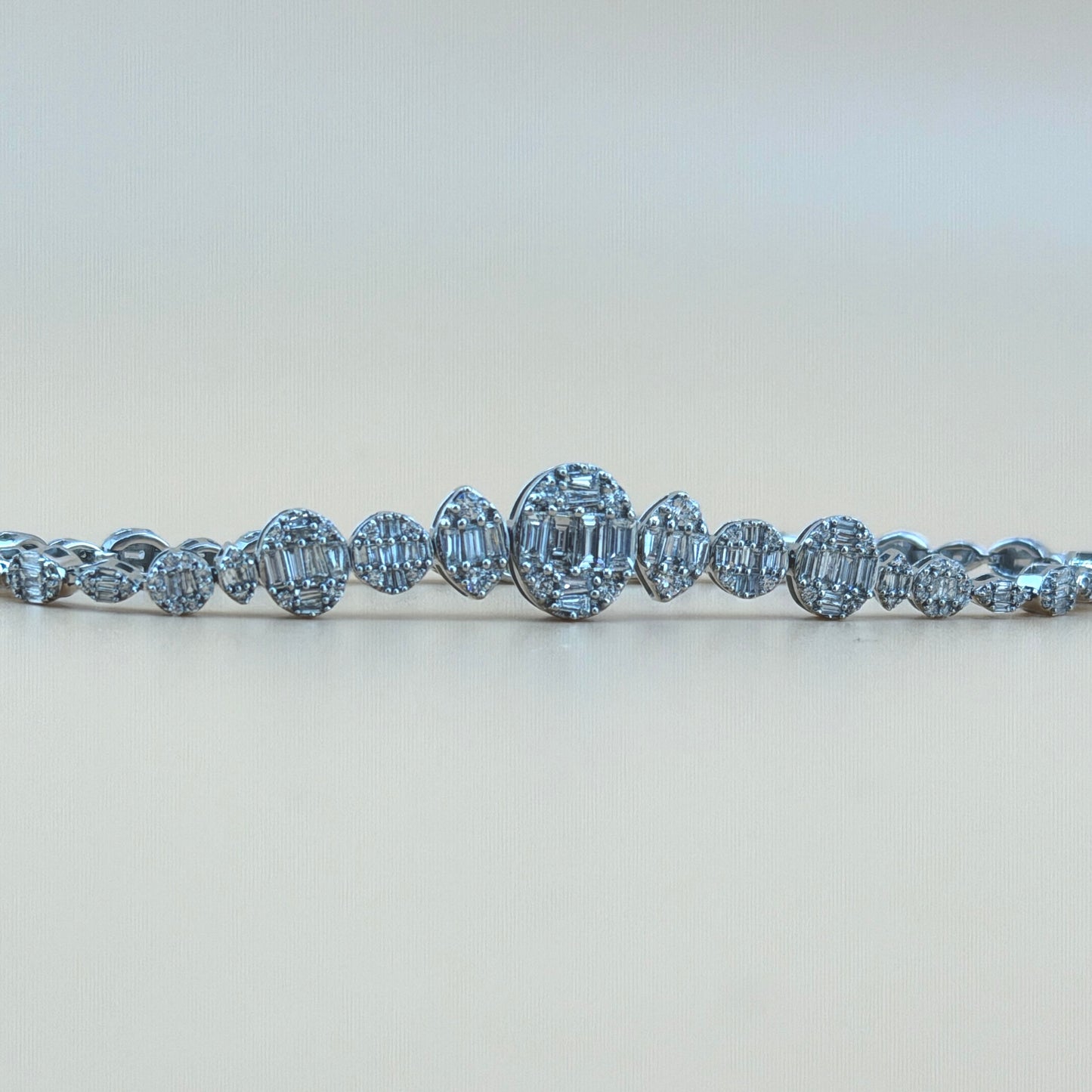 3.00 CTW Natural Diamond Bracelet 14K White Gold – 7.5” Round & Oval Diamond Tennis Bracelet