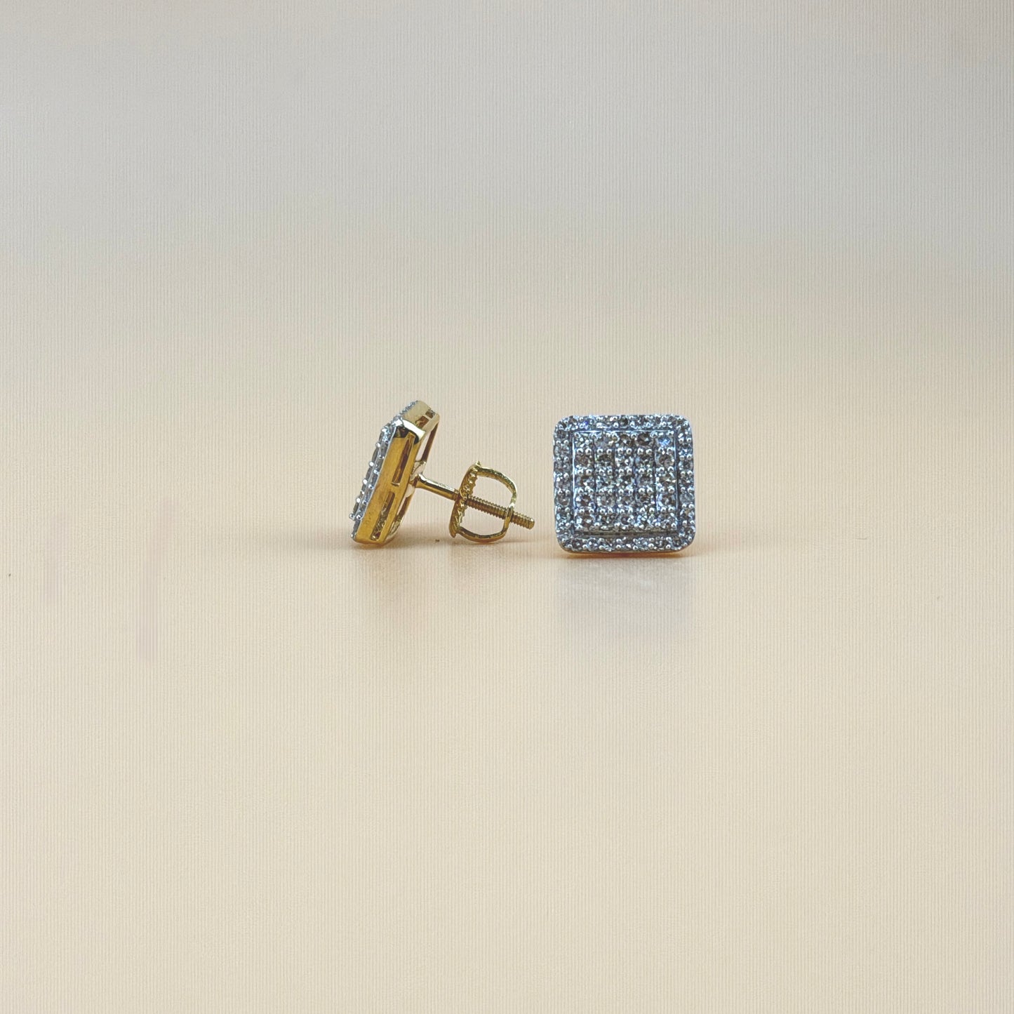 10K Yellow Gold 0.92 CTW Natural Diamond Earrings