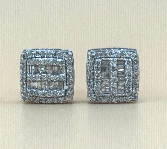 10K White Gold 0.62 CTW Natural Diamond Stud Earrings – Classic Round Diamond Earrings