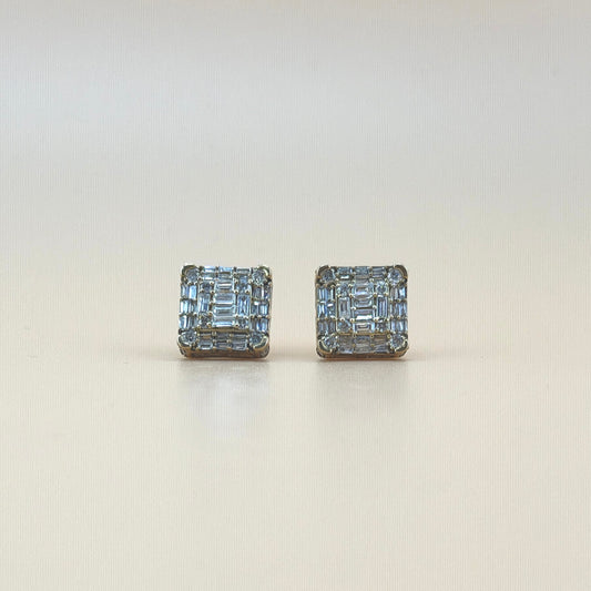10K Yellow Gold 1.66 CTW Natural Diamond Baguette Earrings – Elegant Diamond Statement