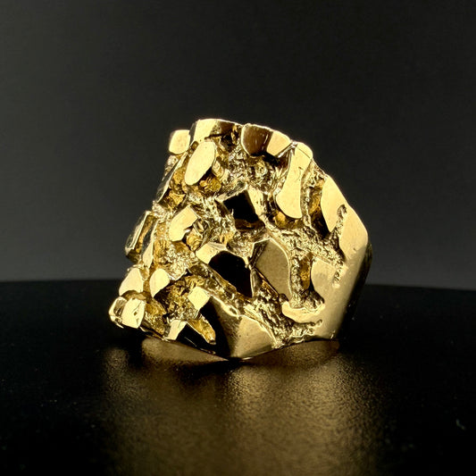 10K Yellow Gold Men’s Nugget Ring