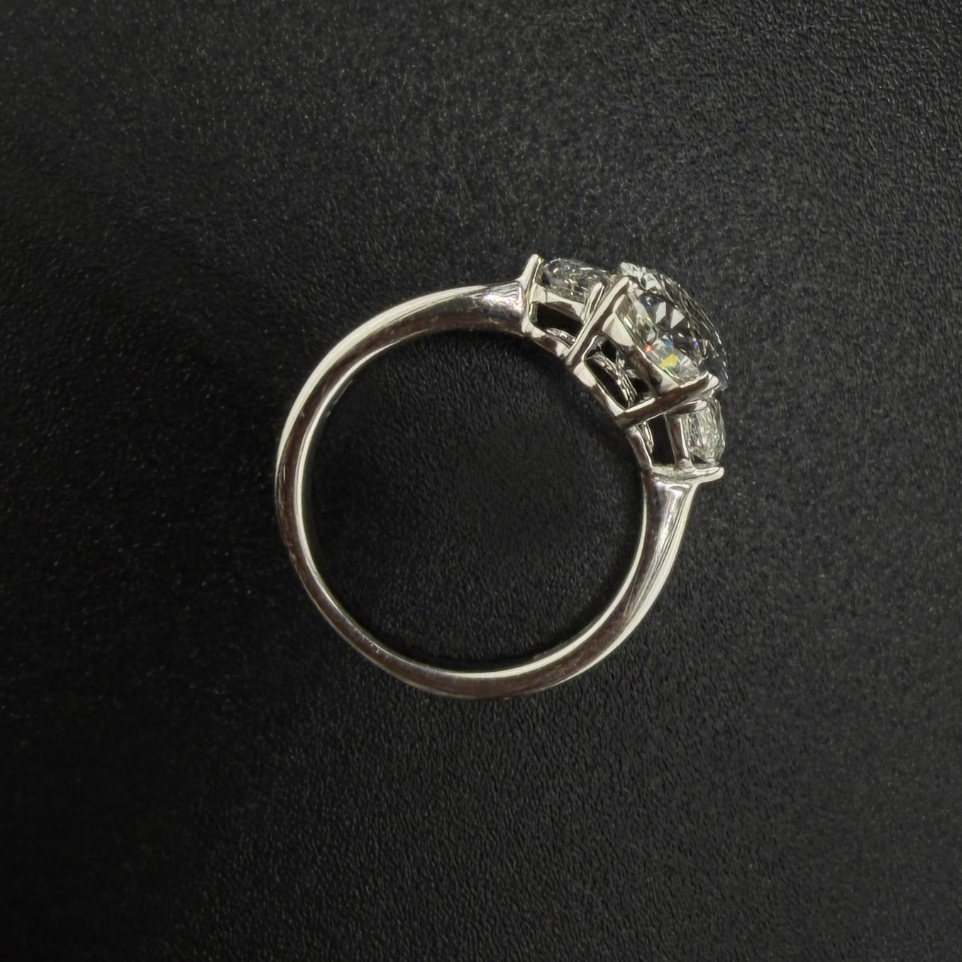 3.77 Carat Lab Gown Diamond Engagement ring with 3 CTW Oval center