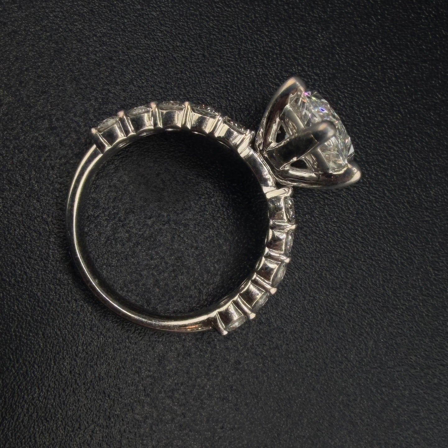 14K White Gold 6.00 CTW Lab Diamond Marquise Engagement Ring – 4.00 CT Center Stone