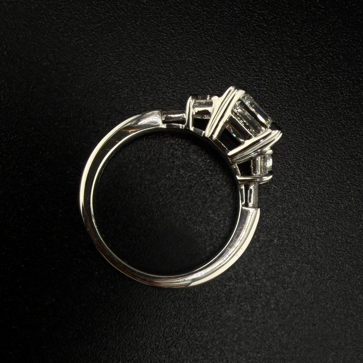 2.60 CTW Three-Stone Asscher Cut Lab-Grown Diamond Engagement Ring in 14K White Gold – 2.00 CT Center