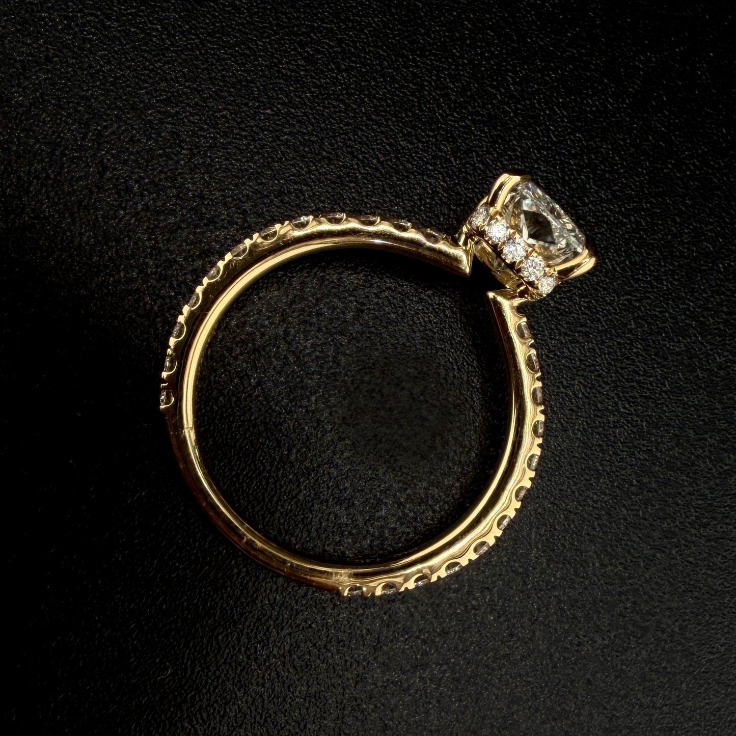 14K Yellow Gold 3.35CTW Lab Grown Diamond Bridal Set – 2.10CT Radiant Cut Center (VVS2), Hidden Halo Engagement Ring & Matching Band