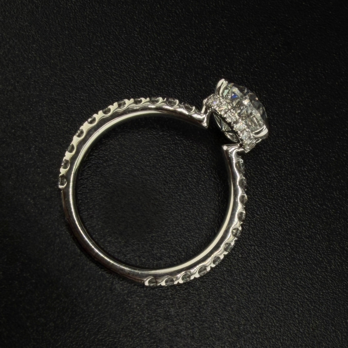 14K White Gold 4.37 CTW Oval Diamond Bridal Set – 3.00 Ct E/VS1 Center Hidden Halo