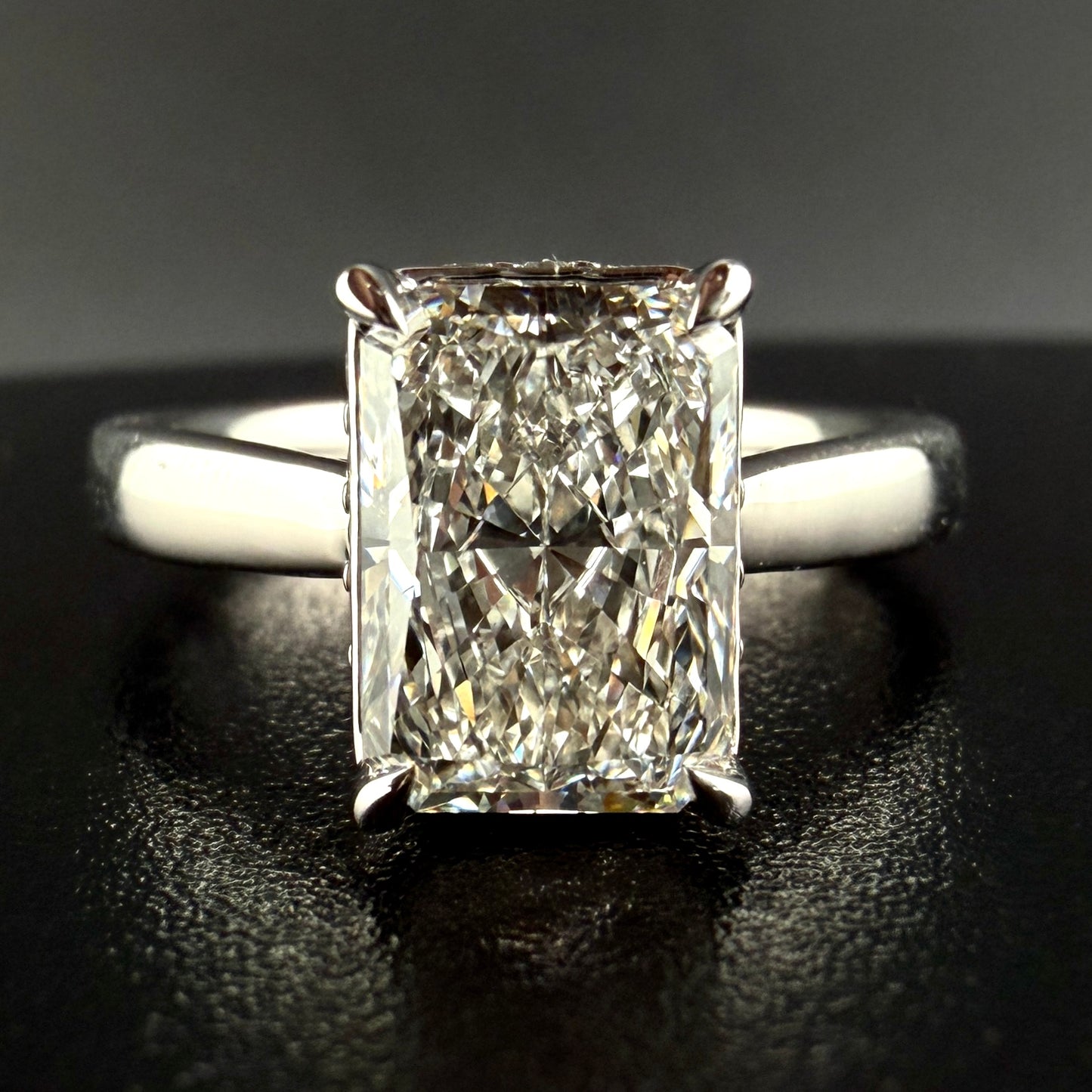 14K White Gold 2.25 CTW Radiant Diamond Engagement Ring – 2.10 Ct Center F/VS1 Lab Grown, Hidden Halo