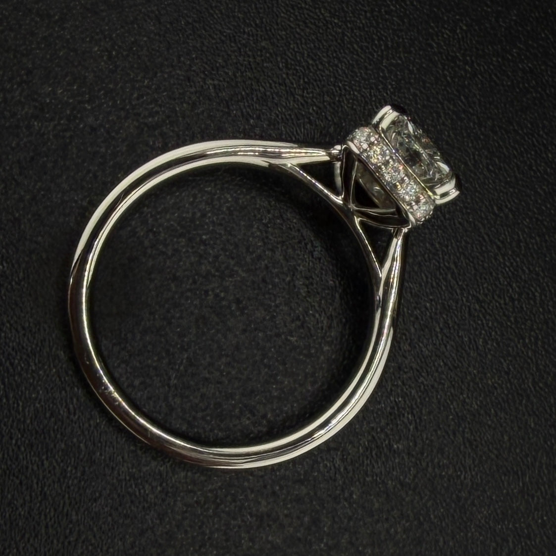 14K White Gold 2.25 CTW Radiant Diamond Engagement Ring – 2.10 Ct Center F/VS1 Lab Grown, Hidden Halo