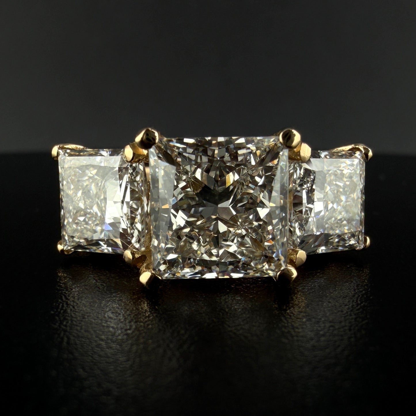14K Yellow Gold Princess Cut Diamond Engagement Ring – 8.93 CTW (4.02 CT Center) Split Shank