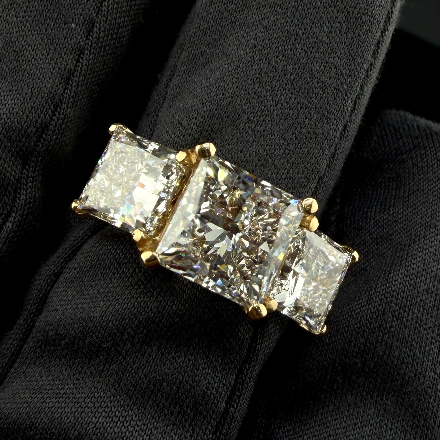14K Yellow Gold Princess Cut Diamond Engagement Ring – 8.93 CTW (4.02 CT Center) Split Shank